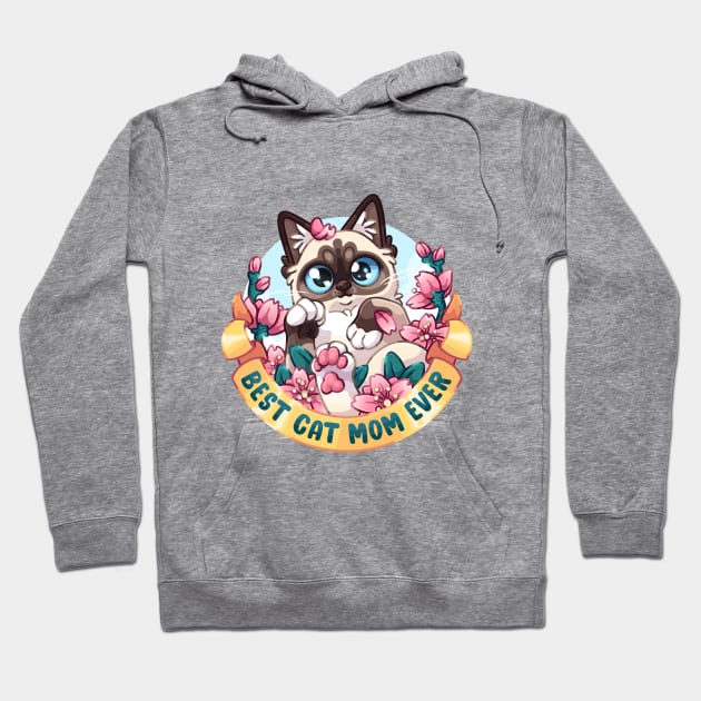 Best Cat Mom Ever Hoodie by NatureDrawing